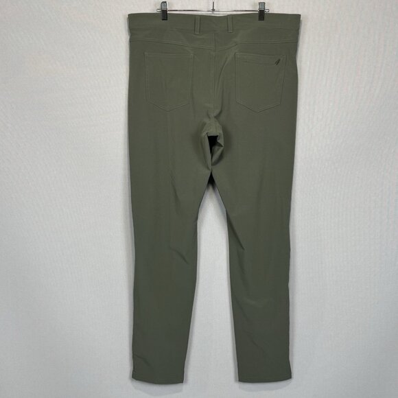 Mizzen Main Helmsman Pants Men 38x32 Olive Green Slim Stretch Performance Golf - Picture 2 of 13